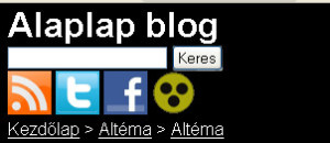 Az Alaplap blog fejléce a felesleges címsorok kipozícionálása után