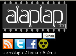 Az Alaplap blog fejléce a logó megjelenítése után