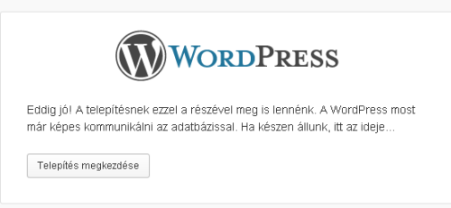 Wordpress telepítés (4. ablak)